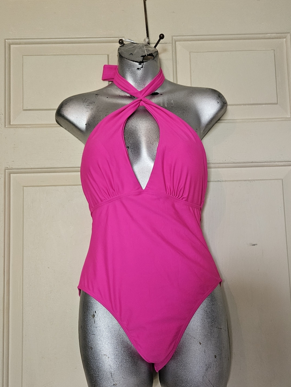 pink lily summer fine hot  pink one piece swimsuit